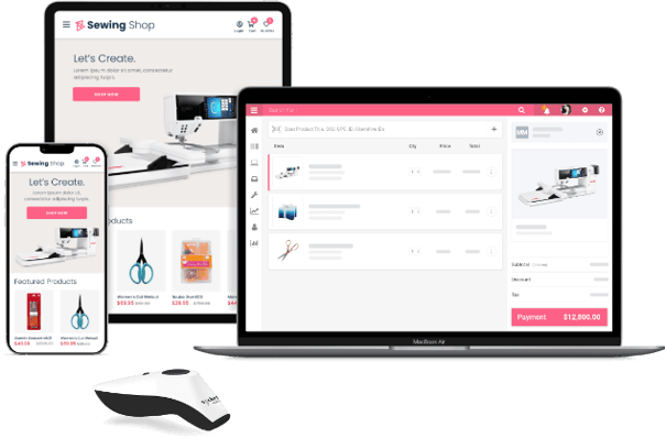Point of sale system for sewing stores
