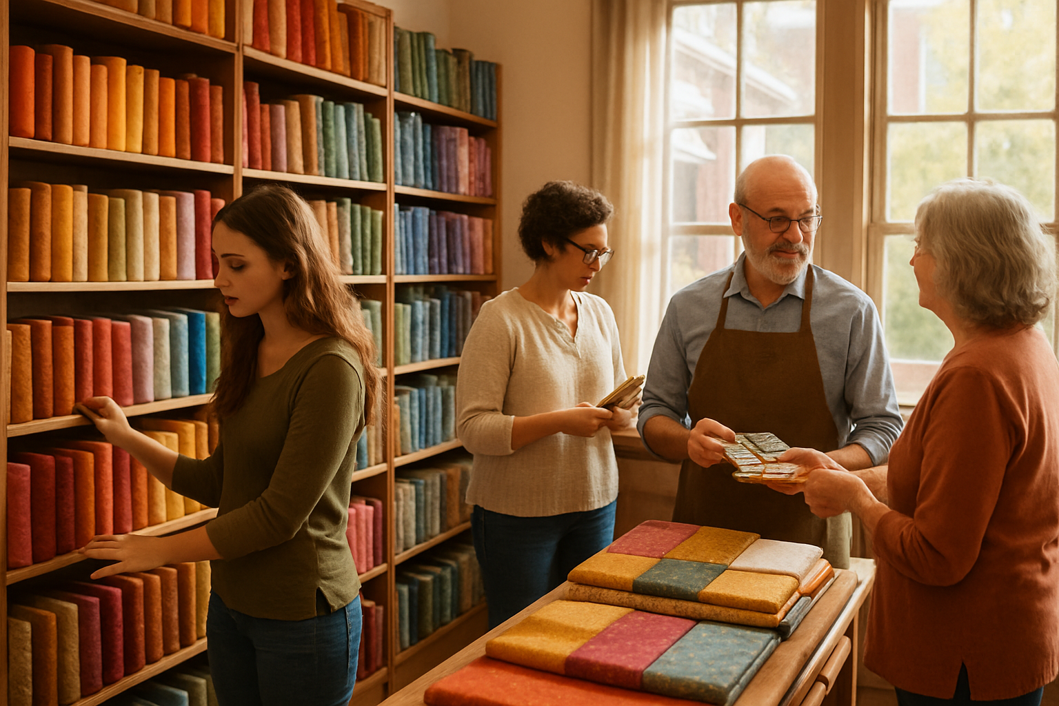 Interior of fabric store