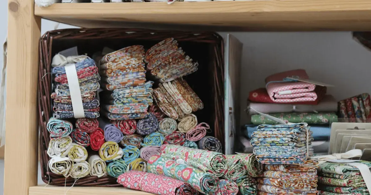 different fabrics in a fabric store