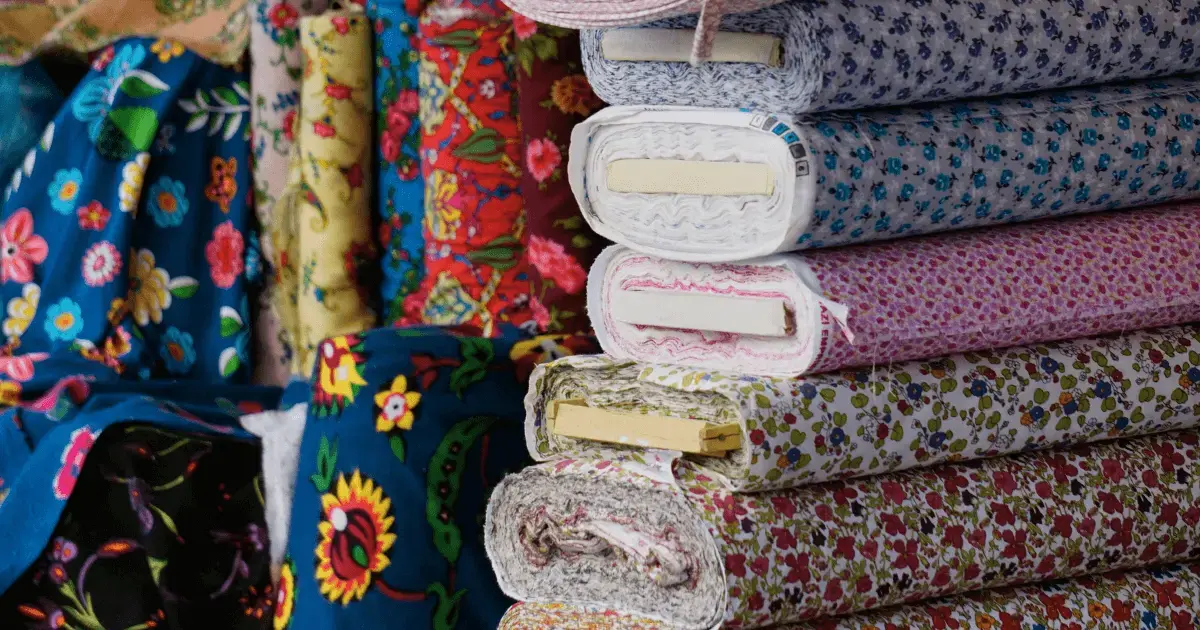 fabric bundles in a fabric store