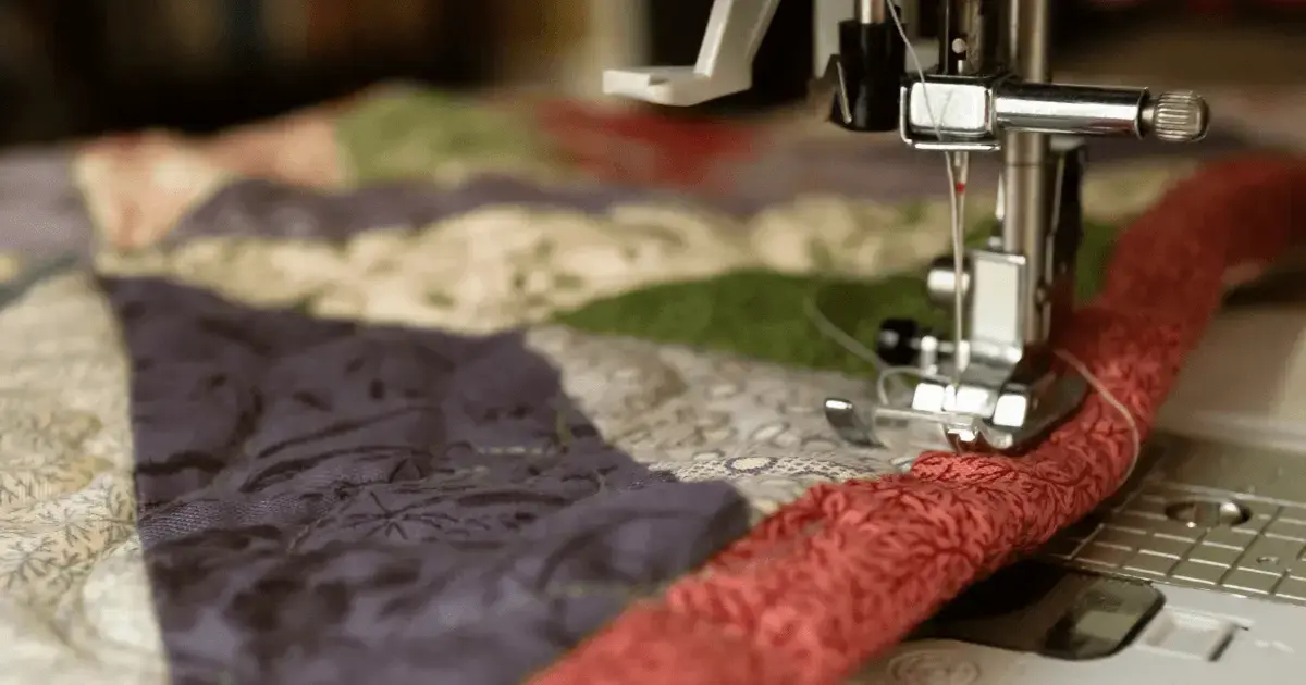 a quilt being made