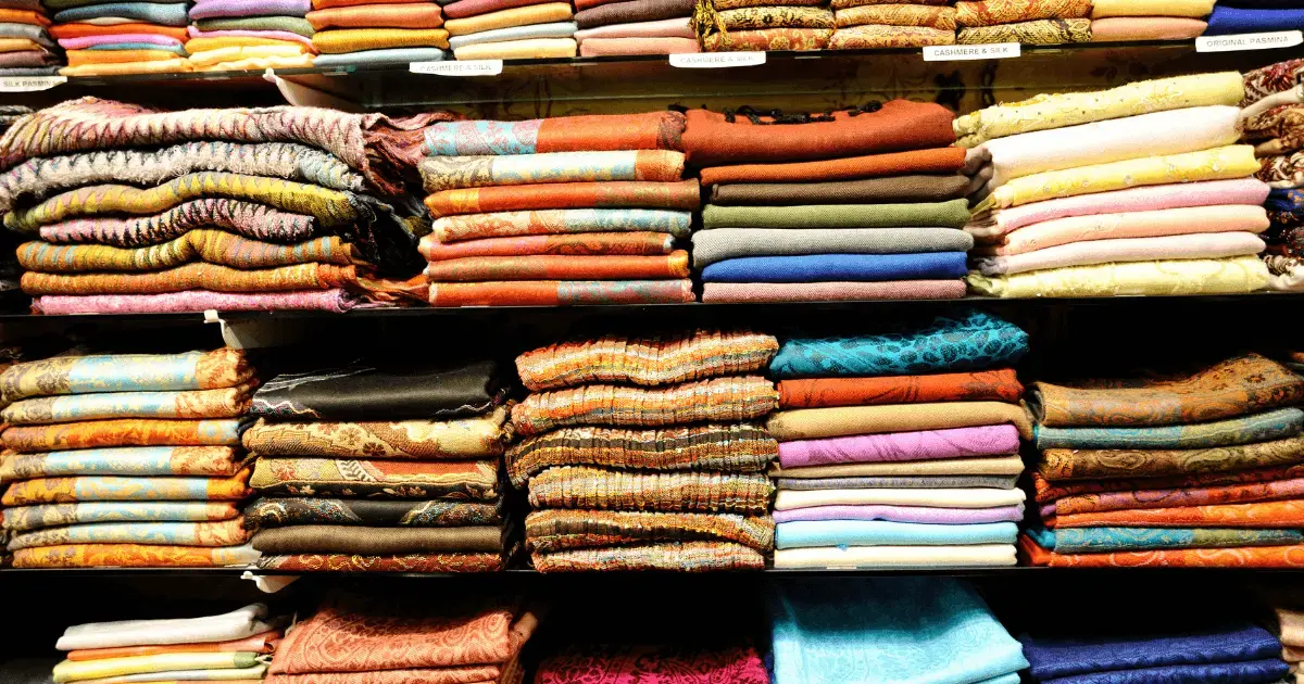 A wall of fabric