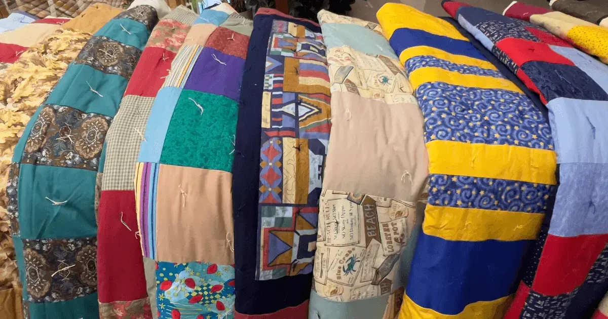 fabric in a quilt store
